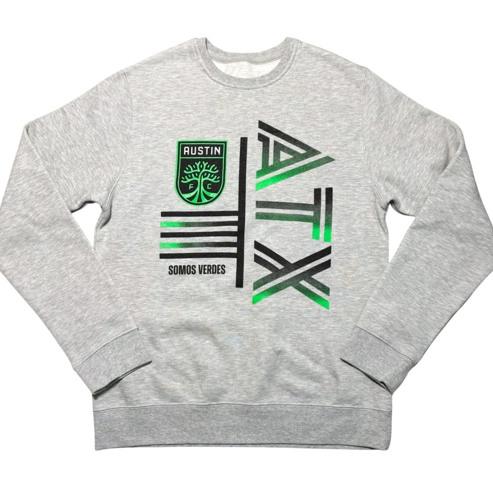 Austin FC Mens Large Sweatshirt ATX Somos Verdes Pullover Crew Neck‎ Soccer Gray